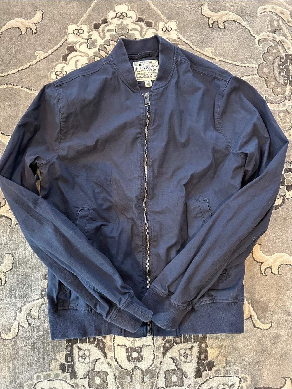 Lucky Brand Men’s Small Navy Blue Bomber Jacket